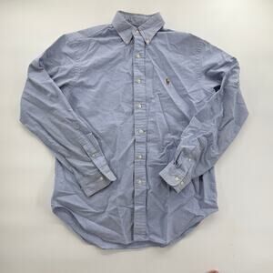 Ralph Lauren Classic Fit Blue Oxford Button Down Shirt Men’s L Pony Logo